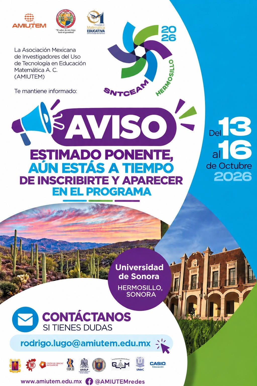 Aviso para ponentes